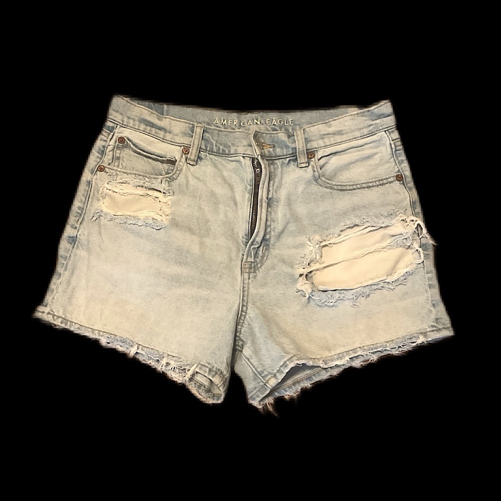American Eagle Outfitters Blue Jean Shorts Distressed Style
